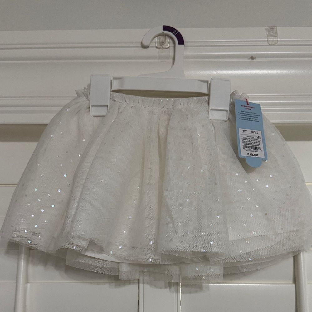 Cat & Jack White Sparkle Tulle Skirt
